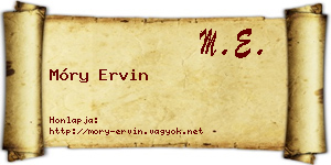 Móry Ervin névjegykártya